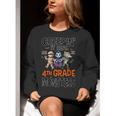 Halloween Teacher Creepin It Real With My 4th Grade Monsters Women Crewneck Sweatshirt, 4th Grade Teacher Sweatshirts, funny gift Halloween Teacher Creepin It Real With My 4th Grade Monsters Women Crewneck Sweatshirt, 4th Grade Teacher Sweatshirts, funny gift