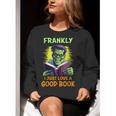 Halloween Teacher Librarian Frankenstein Reading Books Women Crewneck Sweatshirt, funny gift