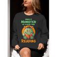 Halloween Teacher Librarian Monster Reading Books Men Women Kids Women Crewneck Sweatshirt, funny gift