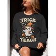 Halloween Teacher Shirts Women School Trick Or Teach Groovy Women Crewneck Sweatshirt, Groovy Teacher Sweatshirts, funny gift Halloween Teacher Shirts Women School Trick Or Teach Groovy Women Crewneck Sweatshirt, Groovy Teacher Sweatshirts, funny gift