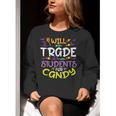 Halloween Teacher Will Trade Students For Candy Women Men Women Crewneck Sweatshirt, funny gift