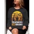 Halloween Teachers Science Math Teachers Love Brains Women Crewneck Sweatshirt, Science Teacher Sweatshirts, funny gift