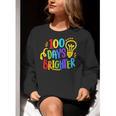 Happy 100th Day Of School 100 Days Brighter Girls Teacher Women Crewneck Sweatshirt, funny gift
