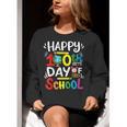 Happy 100th Day Of School 100 Days Of School Teacher Student Women Crewneck Sweatshirt, funny gift
