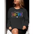 Happy Fri-Yay Fri Yay Teacher Student Friday Weekend Women Crewneck Sweatshirt, funny gift