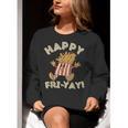 Happy Fri Yay Retro French Fries Friday Lovers Fun Teacher Women Crewneck Sweatshirt, funny gift Happy Fri Yay Retro French Fries Friday Lovers Fun Teacher Women Crewneck Sweatshirt, funny gift