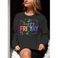 Happy Fri Yay Teacher Friday For Men Women Women Crewneck Sweatshirt, funny gift