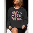 Happy Fri-Yay Teacher Fry Yay Friday Weekend Cute Fri-Yay Women Crewneck Sweatshirt, funny gift