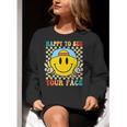 Happy To See Your Face Hippie Smile Back To School Teachers Women Crewneck Sweatshirt, funny gift