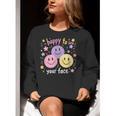 Happy To See Your Face Smile Face Teacher Back To School Women Crewneck Sweatshirt, funny gift Happy To See Your Face Smile Face Teacher Back To School Women Crewneck Sweatshirt, funny gift