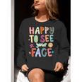 Happy To See Your Face Teacher Retro Back To School Women Crewneck Sweatshirt, funny gift Happy To See Your Face Teacher Retro Back To School Women Crewneck Sweatshirt, funny gift