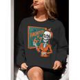Haunted By 6-7 Six Seven 67 Math Teacher Halloween Skeleton Women Crewneck Sweatshirt, funny gift