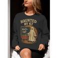 Haunted By 67 Ghost Math Joke Student Halloween Nerd Teacher Women Crewneck Sweatshirt, funny gift