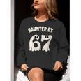 Haunted By 67 Teacher Halloween 6 7 Shirt Women Crewneck Sweatshirt, funny gift Haunted By 67 Teacher Halloween 6 7 Shirt Women Crewneck Sweatshirt, funny gift