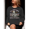 I'Ll Just Wait Until It's Quiet Skeleton Teacher Women Crewneck Sweatshirt, funny gift