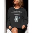 I'm Silently Correcting Your Grammar Sarcastic Teacher For Men Women Kids Women Crewneck Sweatshirt, funny gift I'm Silently Correcting Your Grammar Sarcastic Teacher For Men Women Kids Women Crewneck Sweatshirt, funny gift
