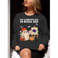 It's A Bootiful Day To Make Art Groovy Art Teacher Halloween Women Crewneck Sweatshirt, Groovy Teacher Sweatshirts, funny gift
