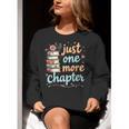 Just One More Chapter Book Reading Floral Teacher Book Lover Women Crewneck Sweatshirt, funny gift