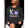 K Is For Kindergarten Teacher Tie Dye Back To School Kinder Women Crewneck Sweatshirt, funny gift K Is For Kindergarten Teacher Tie Dye Back To School Kinder Women Crewneck Sweatshirt, funny gift