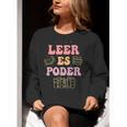 Leer Es Poder Groovy Spanish Teacher Bilingual Maestra Men Women Women Crewneck Sweatshirt, Groovy Teacher Sweatshirts, funny gift Leer Es Poder Groovy Spanish Teacher Bilingual Maestra Men Women Women Crewneck Sweatshirt, Groovy Teacher Sweatshirts, funny gift