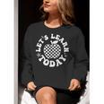 Let's Learn Today Checkered Apple Back To School Teacher Women Crewneck Sweatshirt, funny gift Let's Learn Today Checkered Apple Back To School Teacher Women Crewneck Sweatshirt, funny gift