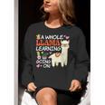 Llama Learning T Shirt Teachers Students Alpaca Lovers Women Crewneck Sweatshirt, funny gift