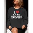 I Love Late Homework Excuses Sarcastic Teacher Lie For Men Women Women Crewneck Sweatshirt, funny gift I Love Late Homework Excuses Sarcastic Teacher Lie For Men Women Women Crewneck Sweatshirt, funny gift