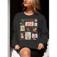 Merry And Bright Christmas Gingerbread Santa Book Teacher Women Crewneck Sweatshirt, funny gift Merry And Bright Christmas Gingerbread Santa Book Teacher Women Crewneck Sweatshirt, funny gift