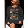 Merry Syllables Teacher Christmas Educational Kids Women Crewneck Sweatshirt, funny gift