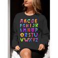 Monster ABC Cute Alphabet Halloween Teacher Costume Kids Women Crewneck Sweatshirt, funny gift
