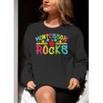 Montessori Rocks Montessori Teacher Back To School Women Crewneck Sweatshirt, funny gift Montessori Rocks Montessori Teacher Back To School Women Crewneck Sweatshirt, funny gift