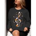 Music Note Symbol Halloween For Music Teacher Musicians Women Crewneck Sweatshirt, funny gift
