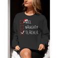 Nice Naughty Teacher Christmas List Instructor Santa Claus Men Women Women Crewneck Sweatshirt, funny gift