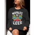 Nopales De Leer Bilingual Teacher Maestra Spanish Teacher Women Crewneck Sweatshirt, funny gift Nopales De Leer Bilingual Teacher Maestra Spanish Teacher Women Crewneck Sweatshirt, funny gift