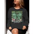 One Lucky Teacher Coquette Bow St Patricks Day Teacher Women Crewneck Sweatshirt, funny gift