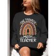 One Thankful Math Teacher Leopard Rainbow Thanksgiving Women Crewneck Sweatshirt, funny gift One Thankful Math Teacher Leopard Rainbow Thanksgiving Women Crewneck Sweatshirt, funny gift