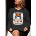 One Thankful Teacher's Aide Messy Bun Thanksgiving Fall Women Crewneck Sweatshirt, funny gift One Thankful Teacher's Aide Messy Bun Thanksgiving Fall Women Crewneck Sweatshirt, funny gift