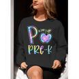 P Is For Pre-K Preschool Teacher Tie Dye Back To School Women Crewneck Sweatshirt, funny gift P Is For Pre-K Preschool Teacher Tie Dye Back To School Women Crewneck Sweatshirt, funny gift