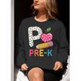 P Is For Pre K Teacher Student Pencil Apple Back To School Women Crewneck Sweatshirt, funny gift P Is For Pre K Teacher Student Pencil Apple Back To School Women Crewneck Sweatshirt, funny gift
