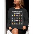 Hispanic Flags Alphabet Hearts Latin Heritage For Teacher Women Crewneck Sweatshirt, funny gift
