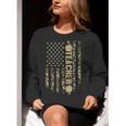 Patriotic Teacher American Flag Camouflage 4th Of July Camo Women Crewneck Sweatshirt, funny gift
