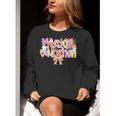 Physical Education Halloween Bow Checkered Teacher Ghost PE Women Crewneck Sweatshirt, Pe Teacher Sweatshirts, funny gift