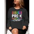 Pre-K Crew Teacher Team Squad Hello Back School Graduation Women Crewneck Sweatshirt, funny gift Pre-K Crew Teacher Team Squad Hello Back School Graduation Women Crewneck Sweatshirt, funny gift