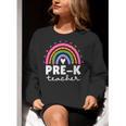 Pre-K Teacher Cute Pre Kindergarten For Teachers Rainbow For Men Women Kids Women Crewneck Sweatshirt, funny gift