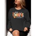 Preppy One Thankful Teacher Coquette Thanksgiving Teacher Women Crewneck Sweatshirt, funny gift Preppy One Thankful Teacher Coquette Thanksgiving Teacher Women Crewneck Sweatshirt, funny gift