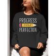 Progress Over Perfection Motivational Back To School Teacher Women Crewneck Sweatshirt, funny gift Progress Over Perfection Motivational Back To School Teacher Women Crewneck Sweatshirt, funny gift