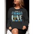 I Promise To Teach Love Hanukkah Chanukah Jewish Teacher Women Crewneck Sweatshirt, funny gift