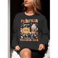 Pumpkin Spice Makes Teacher Nice Retro Fall Spooky Season Women Crewneck Sweatshirt, funny gift Pumpkin Spice Makes Teacher Nice Retro Fall Spooky Season Women Crewneck Sweatshirt, funny gift