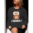 Quien Who Owl Spanish Teacher Women Crewneck Sweatshirt, funny gift Quien Who Owl Spanish Teacher Women Crewneck Sweatshirt, funny gift
