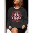 Rainbow Retro Homeschool Mom Teacher I Teach In My Pajamas Women Crewneck Sweatshirt, funny gift